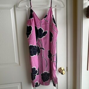 Pink Floral Spaghetti Strap Dress